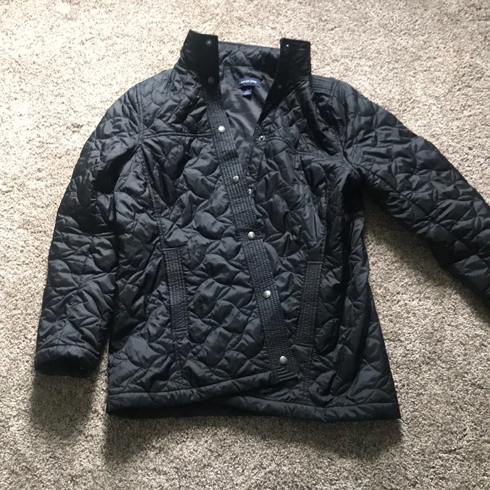 Lands End Black Puffer Quilted Jacket